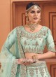 Sea Green Color Diamond Work Lehenga Choli With Dupatta